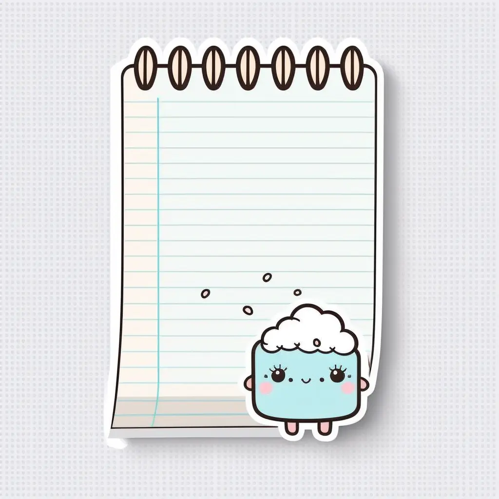 sticker design, lined paper for writing cute, vector